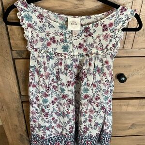 Knox Rose White Floral Blouse with Pink and Green Accents